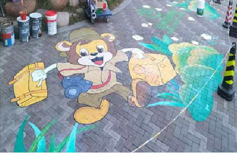  白玉夏季画地面彩绘会遇到的问题