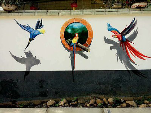 白玉视觉错位-3D墙绘设计