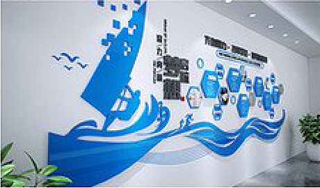  白玉海浪主题文化墙如何设计？