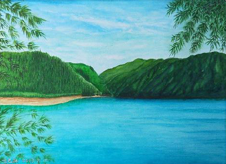  白玉在墙绘中，如何绘画绿水青山？